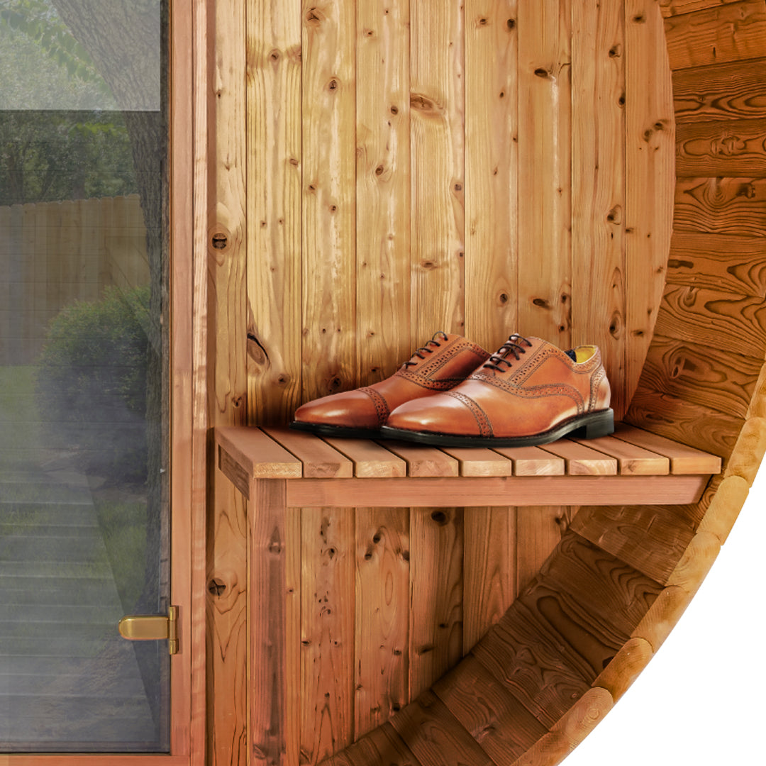 Thermory 4 Person Barrel Sauna No. 60 Barrel Sauna with Porch & Window